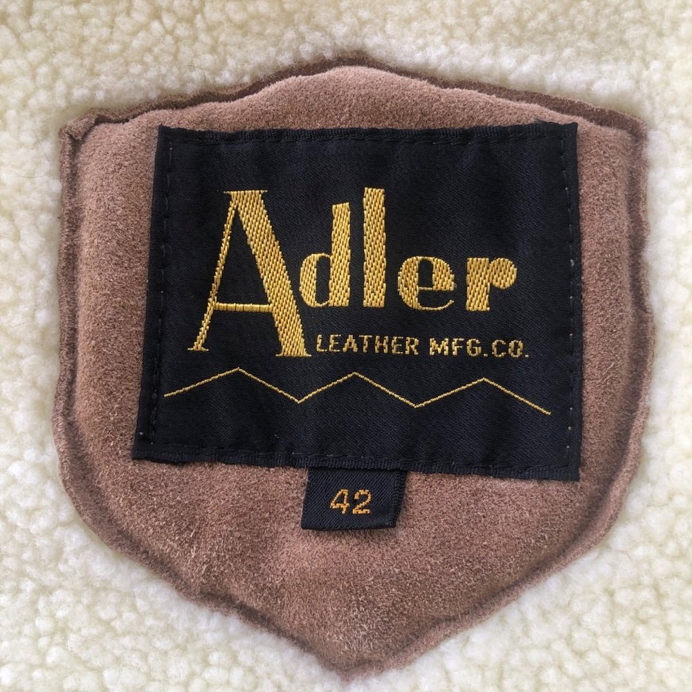 Adler Leather Manufacturing Co Vintage Size 42 Suede Sherpa Lined Vest Jacket - Picture 7 of 15